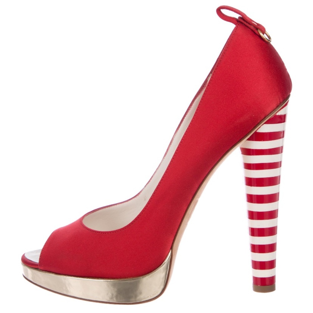DSQUARED Red Satin peep-toe pumps SZ 9 Eur 39